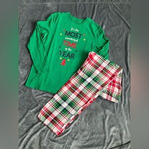 Holiday Cheer Men’s Pajama Set - Green and Red Plaid